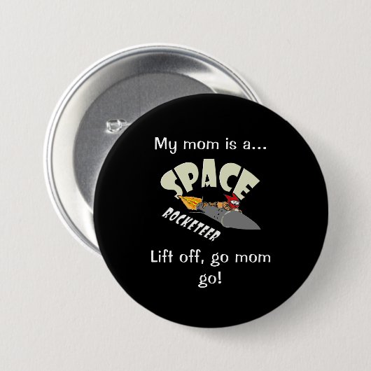 Ruimte reis van een rocketeer ronde button 7,6 cm (Voorkant /achterkant)