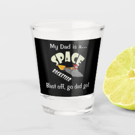 Ruimte reis van een rocketeer shot glas
