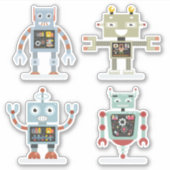 Ruimte Robots Vinyl Stickers (Voorkant)