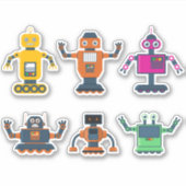 Ruimte Robots Vinyl Stickers (Voorkant)