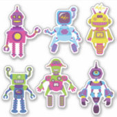 Ruimte Robots Vinyl Stickers (Voorkant)