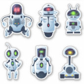 Ruimte Robots Vinyl Stickers (Voorkant)