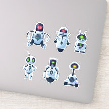 Ruimte Robots Vinyl Stickers