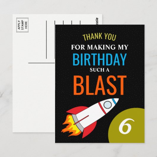 Ruimte-Rocket naar de geboorte van het Moon Kind D Briefkaart (Voorkant / Achterkant)