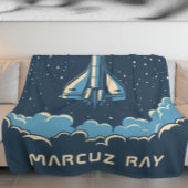 Ruimte-Rocket naar Red Planet, aangepaste tapes vo Fleece Deken