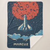 Ruimte-Rocket naar Red Planet, aangepaste tapes vo Sherpa Deken (Voorkant)