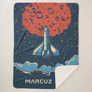 Ruimte-Rocket naar Red Planet, aangepaste tapes vo Sherpa Deken