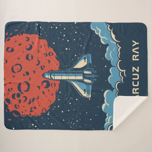 Ruimte-Rocket naar Red Planet, aangepaste tapes vo Sherpa Deken (Voorkant (horizontaal))