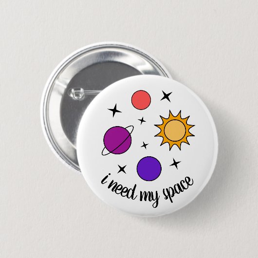 Ruimte Ronde Button 5,7 Cm (Voorkant /achterkant)