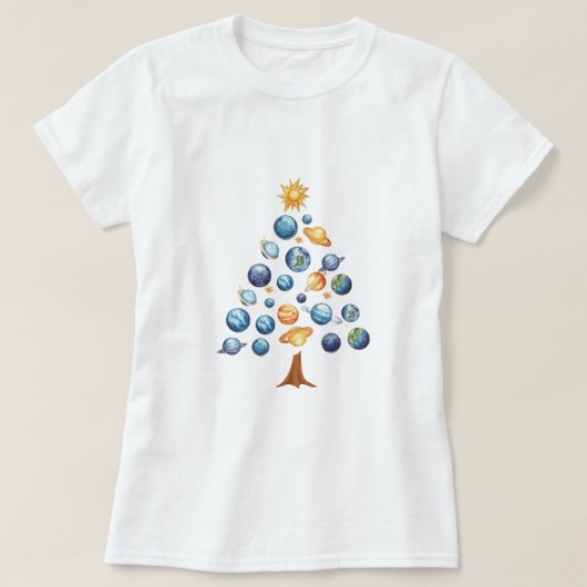 Ruimte Shirten, Ruimtegeschenken, Planetenkunst, B T-shirt (Design voorkant)