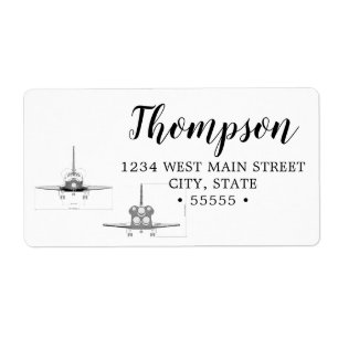  ruimte-shuttlebehuizing Technische tekening Etiket