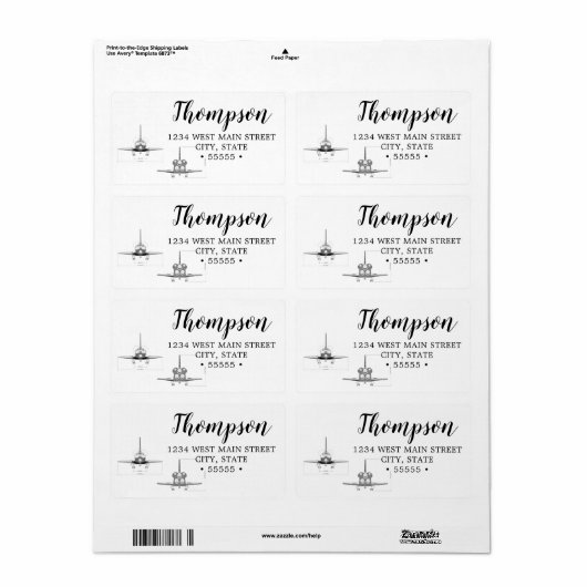  ruimte-shuttlebehuizing Technische tekening Etiket (Full Sheet)