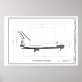 ruimte-shuttlebehuizing Technische tekening Poster (Voorkant)