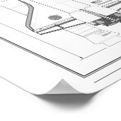 ruimte-shuttlebehuizing Technische tekening Poster (Hoek)