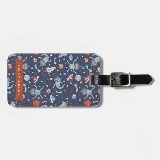 Ruimte-sleuven - Aangepaste naam Bagagelabel (Voorkant horizontaal)