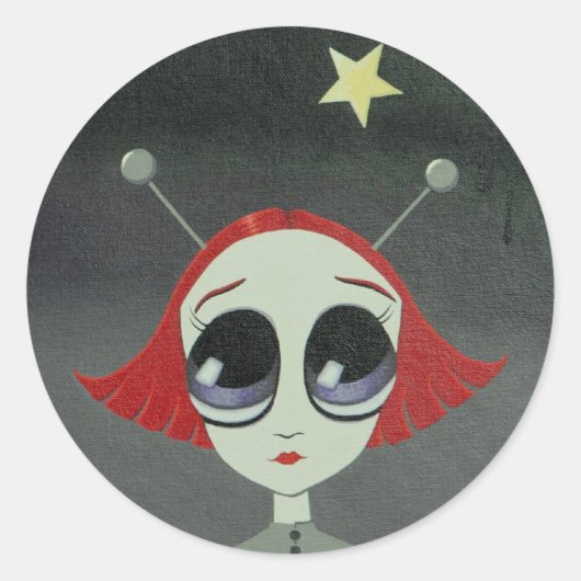 Ruimte smelten Ronde sticker (Voorkant)