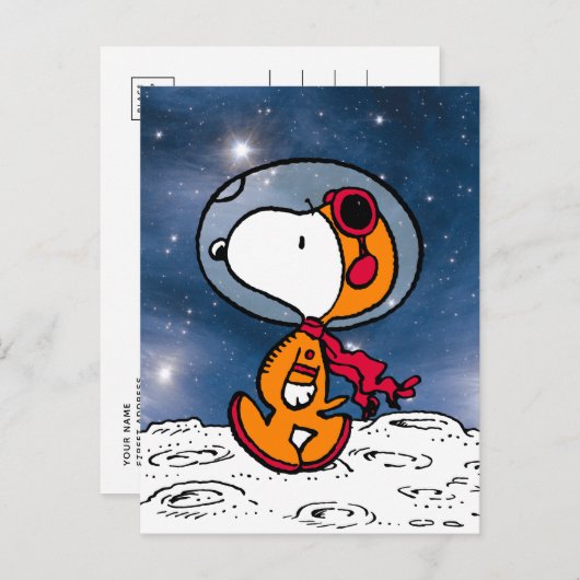 RUIMTE | Snoopy Astronaut Briefkaart (Voorkant / Achterkant)