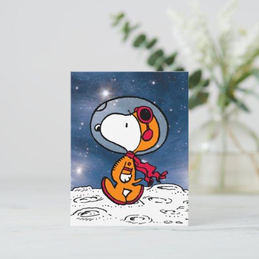 RUIMTE | Snoopy Astronaut Briefkaart (Staand voorkant)