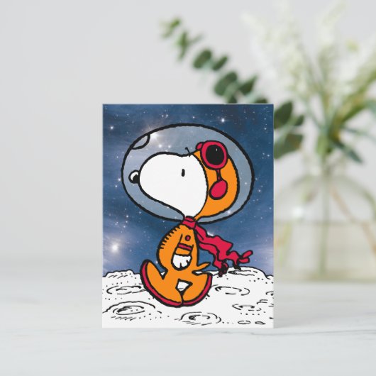 RUIMTE | Snoopy Astronaut Briefkaart (Staand voorkant)