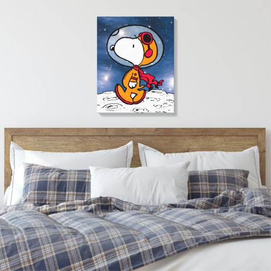 RUIMTE | Snoopy Astronaut Canvas Afdruk (Insitu (Slaapkamer))