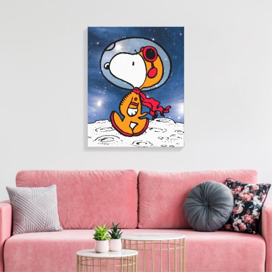 RUIMTE | Snoopy Astronaut Canvas Afdruk (Insitu (Woonkamer))