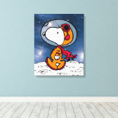 RUIMTE | Snoopy Astronaut Canvas Afdruk (Insitu (Houten vloer))
