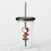 RUIMTE | Snoopy Astronaut | Jouw namen toevoegen Acryl Drinkbeker (Voorkant)