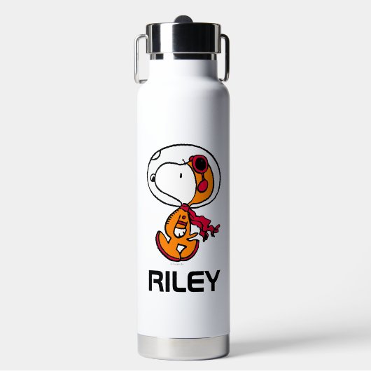 RUIMTE | Snoopy Astronaut | Jouw namen toevoegen Waterfles (Voorkant)