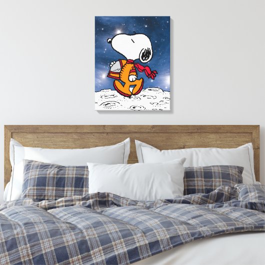 RUIMTE | Snoopy Canvas Afdruk (Insitu (Slaapkamer))