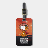 RUIMTE | Snoopy Geometric Moon Walk Bagagelabel (Voorkant verticaal)