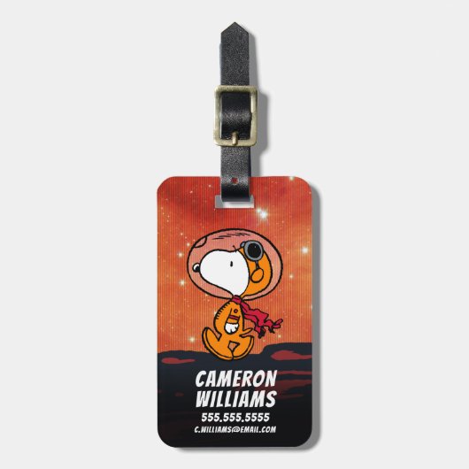 RUIMTE | Snoopy Geometric Moon Walk Bagagelabel (Voorkant verticaal)
