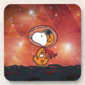RUIMTE | Snoopy Geometric Moon Walk Bier Onderzetter (Voorkant)