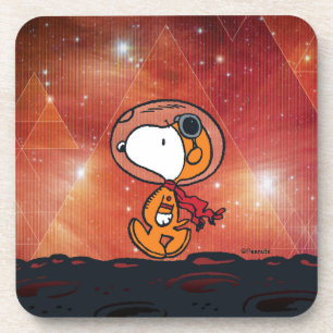 RUIMTE   Snoopy Geometric Moon Walk Bier Onderzetter