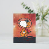 RUIMTE | Snoopy Geometric Moon Walk Briefkaart (Staand voorkant)