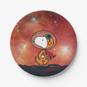 RUIMTE | Snoopy Geometric Moon Walk Papieren Bordje (Voorkant)