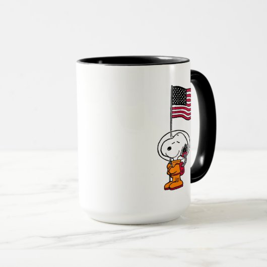 RUIMTE | Snoopy met vlagastronaut Mok (Voorkant rechts)