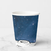 RUIMTE | Snoopy met vlagastronaut Papieren Bekers (Achterkant)