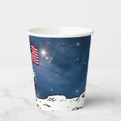 RUIMTE | Snoopy met vlagastronaut Papieren Bekers (Links)