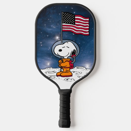RUIMTE | Snoopy met vlagastronaut Pickleball Paddle (Achterkant)