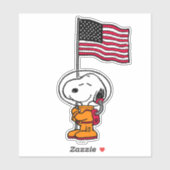 RUIMTE | Snoopy met vlagastronaut Sticker (Vel)