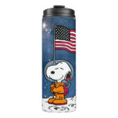 RUIMTE | Snoopy met vlagastronaut Thermosbeker (Voorkant)