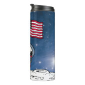 RUIMTE | Snoopy met vlagastronaut Thermosbeker (Geroteerd rechts)