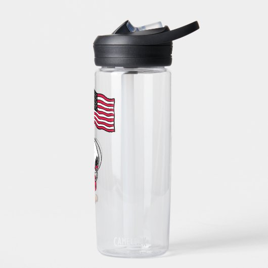 RUIMTE | Snoopy met vlagastronaut Waterfles (Links)