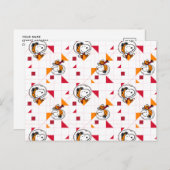 RUIMTE | Snoopy Space Suit White Pattern Briefkaart (Voorkant / Achterkant)