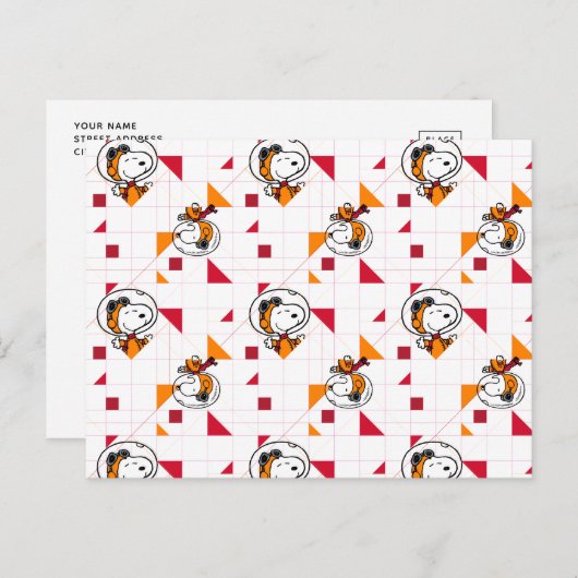 RUIMTE | Snoopy Space Suit White Pattern Briefkaart (Voorkant / Achterkant)