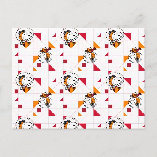 RUIMTE | Snoopy Space Suit White Pattern Briefkaart (Voorkant)