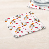 RUIMTE | Snoopy Space Suit White Pattern Kartonnen Onderzetters (Schuin)