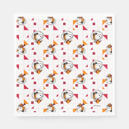 RUIMTE | Snoopy Space Suit White Pattern Servet (Voorkant)