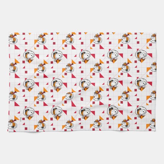 RUIMTE | Snoopy Space Suit White Pattern Theedoek (Horizontaal)