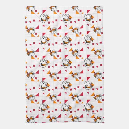 RUIMTE | Snoopy Space Suit White Pattern Theedoek (Verticaal)